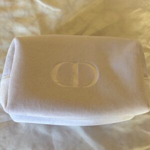 Christian Dior Beauty White Velvet Makeup or jewelry pouch